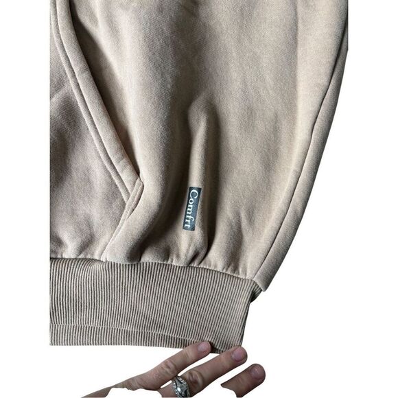 NWOT Comft Cloud Full Zip Hoodie Unisex size L Latte Tan Oversized - Picture 12 of 12